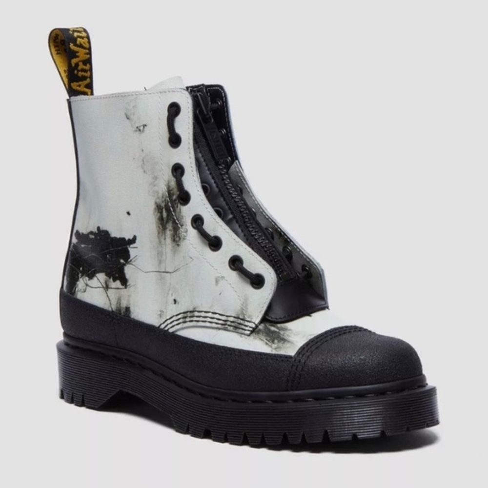 Nine Inch Nails Dr. Martens Downward Spiral Black and White Boots M8/W9 - Picture 4 of 9
